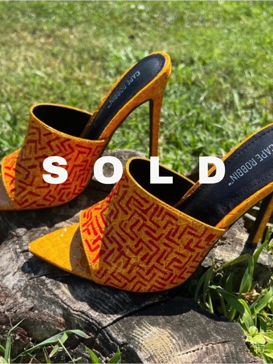 Cape Robbin Shoes - Custom Cape Robbin Yellow and Red Patterned Heels